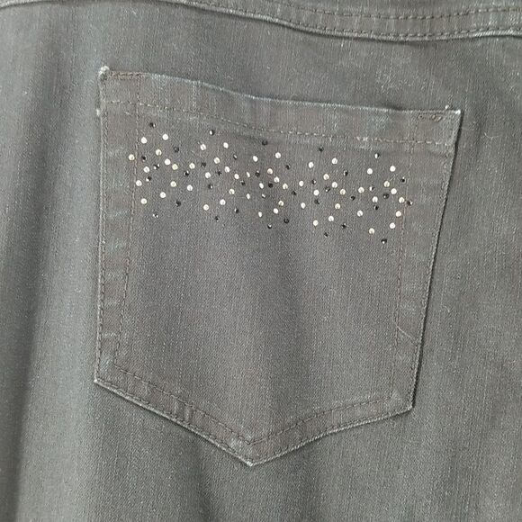 🎁5/$25 Northern Reflections Jeans Women's Size 12 Black Town Front Button Zip - Picture 6 of 10